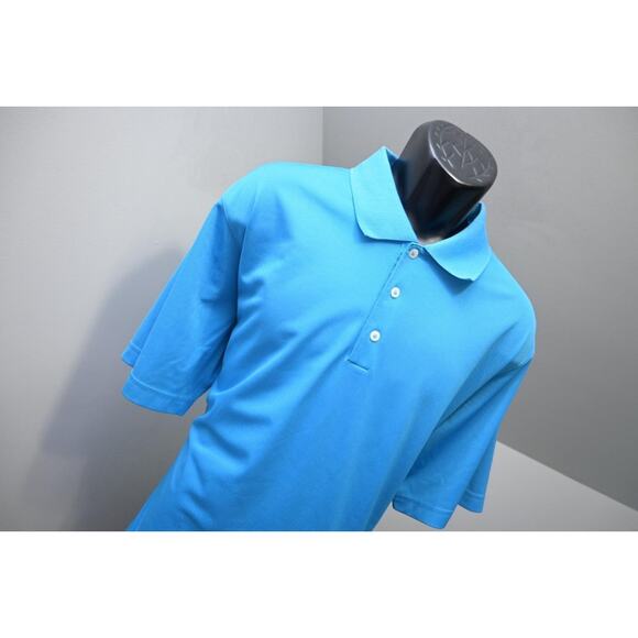 Adidas Golf Polo ClimaLite Blue Short Sleeve Athletic Golf Shirt Mens Sz 2XL XXL - Picture 4 of 8